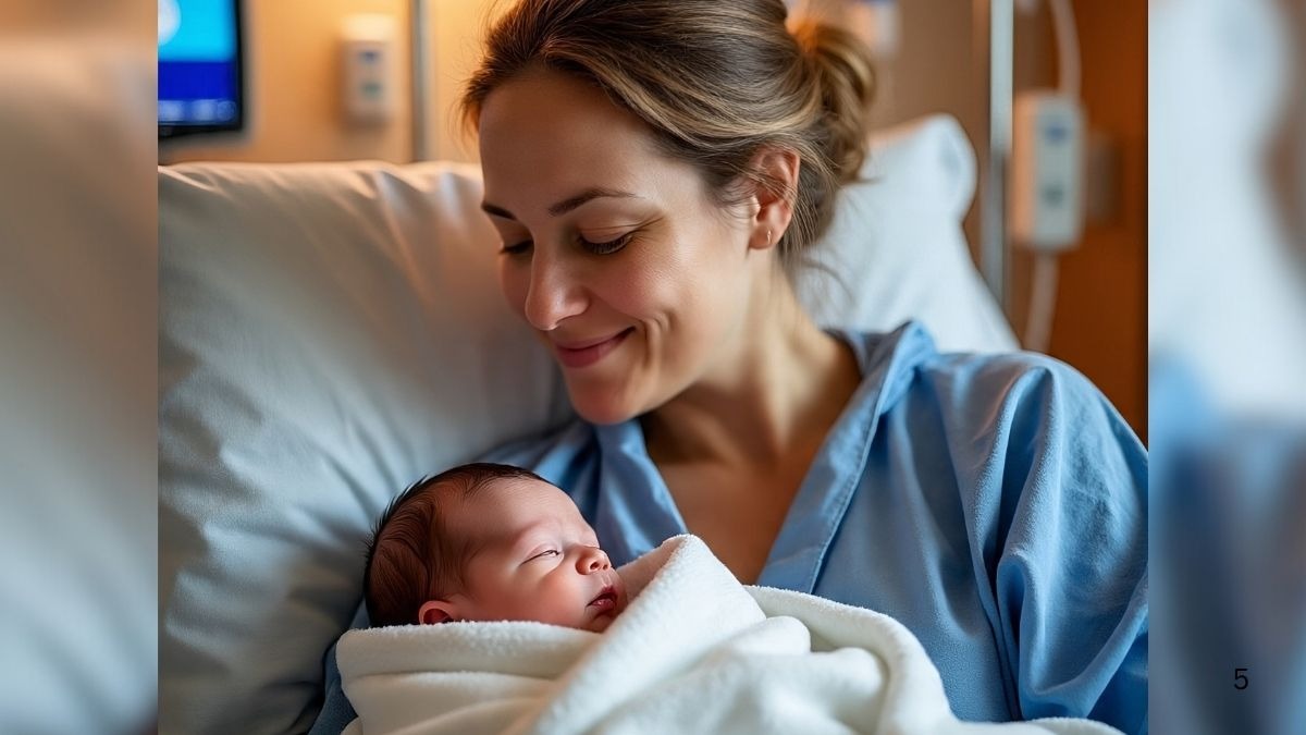 अपेंडिसाइटिस के दर्द से परेशान महिला ने अस्पताल में बच्चे को दिया जन्म (Photo - AI Generated)