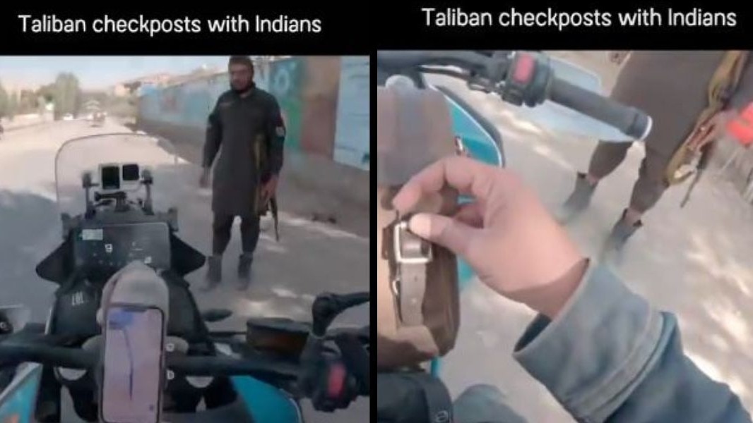 वीडियो में आप देख सकते हैं कि जैसे ही भारतीय पर्यटक ने तालिबान चेकपॉइंट पर खुद को भारतीय बताया, तो बिना पासपोर्ट चेक किए जाने की इजाजत मिल गई. ( Photo: Twitter/@fhzadran)
