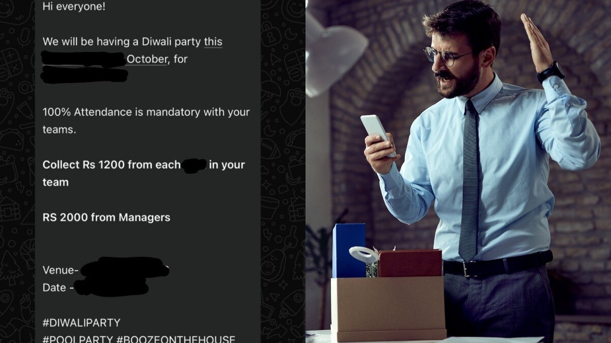 दिवाली पार्टी के लिए कंपनी का फरमान. (Photo: Reddit, Freepik) 