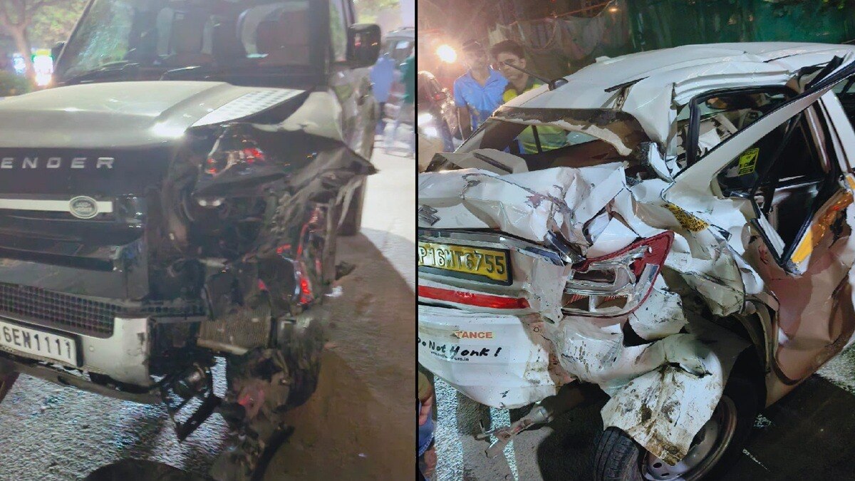 नोएडा में Defender का कहर, 6 वाहनों को मारी टक्कर (Photo: ITG)