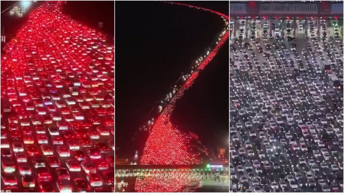 चीन का ऐसा जाम... इस देख भूल जाएंगे दिल्ली और गुरुग्राम का महाजाम