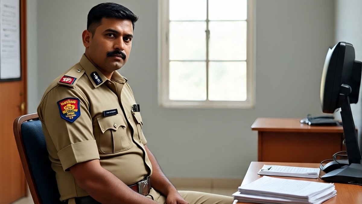 पुलिसकर्मी थाने में करता रहा आराम (Photo: AI-generated)
