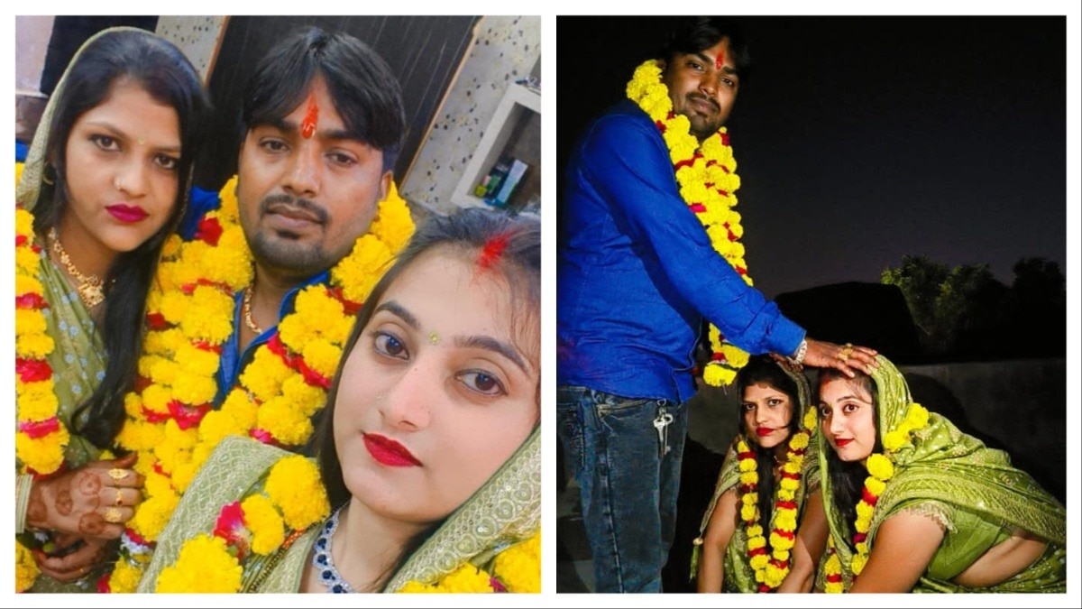 दो पत्नियों ने पति के लिए रखा करवा चौथ का व्रत. (Photo: ITG)