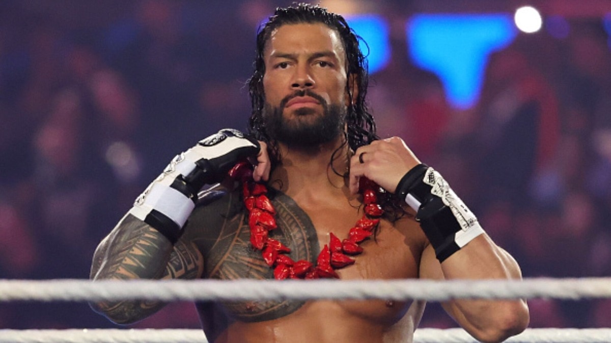 रोमन रेंस ने WWE रिंग में विरोधी खिलाड़ी के खिलाफ दिलचस्प मूव चला. (File Photo: Getty Images)