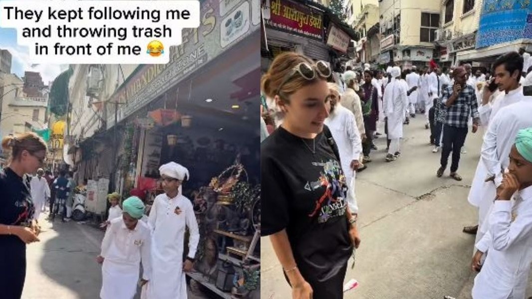 सोशल मीडिया पर एक रील वायरल हो रहा है, जिसमें दो बच्चे सड़क पर कचरा फेंकते दिख रहे हैं. ( Photo: Instagram/ @amina_finds)