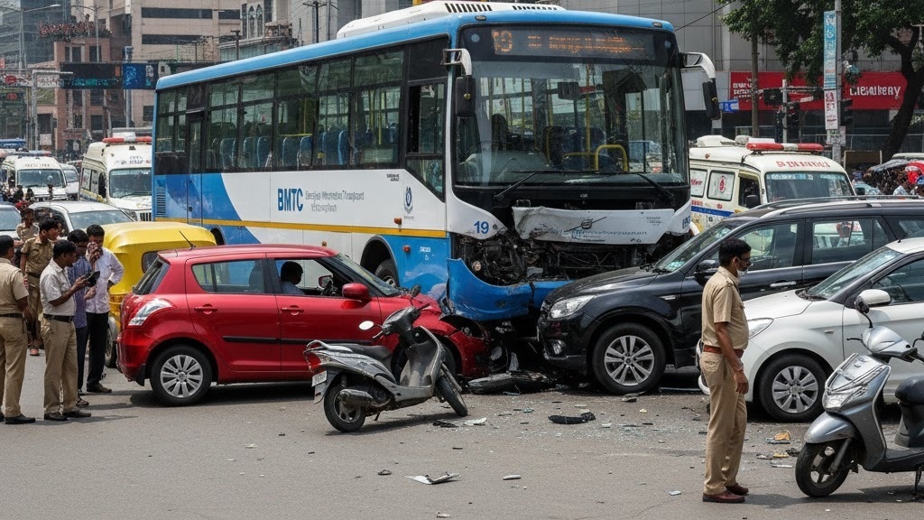 बस चालक ने दौरा पड़ने के बाद गलती से एक्सीलेरेटर दबा दिया था (Photo: AI-Generated)