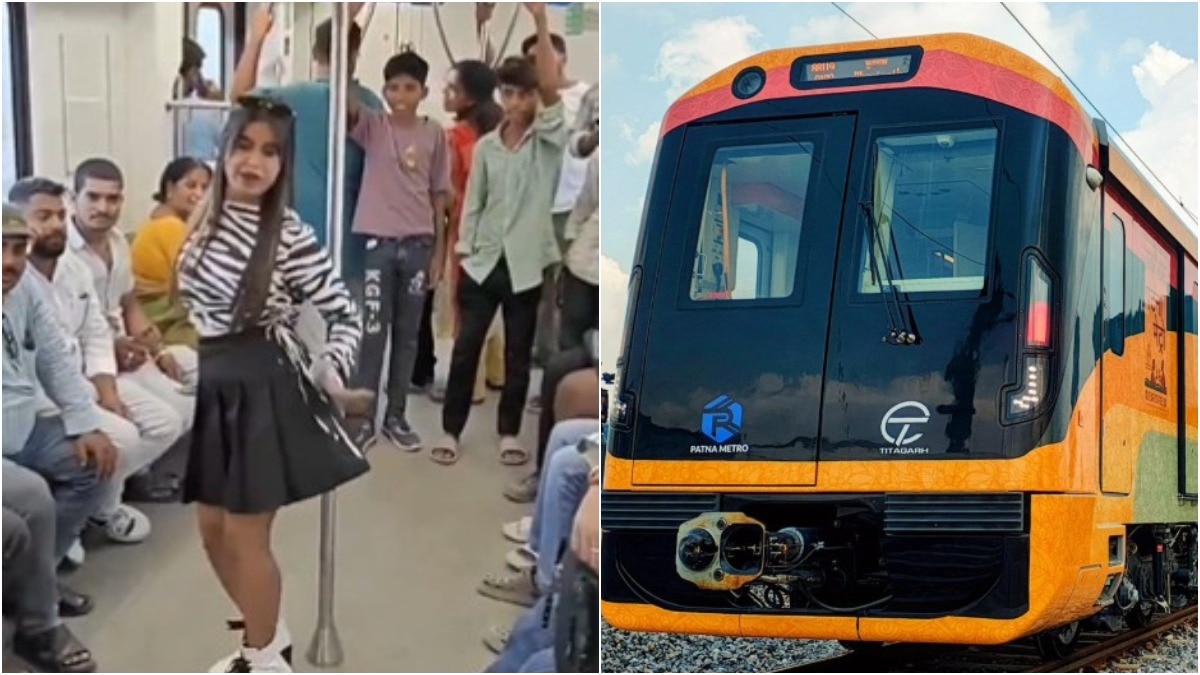 पटना मेट्रो इस रील की वजह से ट्रेंड में हैं.(Photo:X/Chaprajila and Patna Metro)