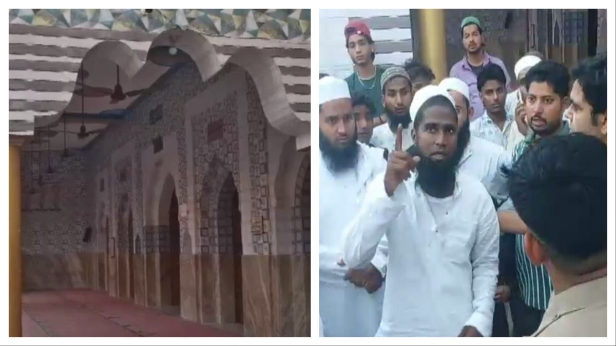 मस्जिद में सन्नाटा पसरा है, स्थानीय लोग कार्रवाई की मांग कर रहे हैं. (Photo: Screengrab)