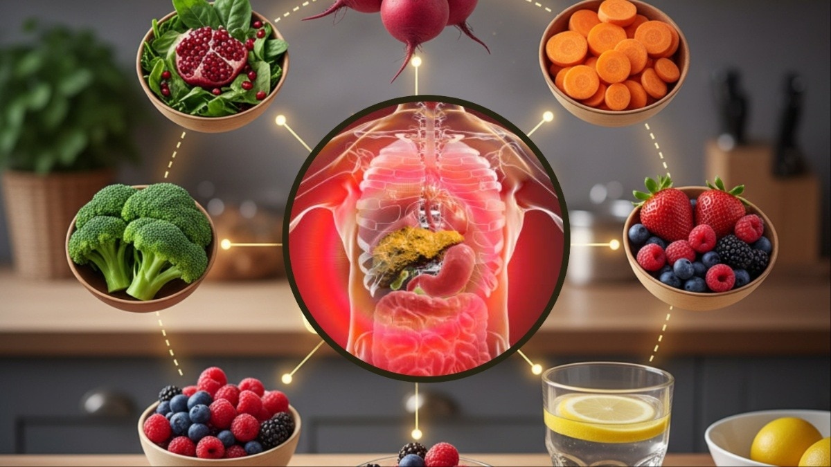 फैटी लिवर के लिए 7 हेल्दी फूड्स (Photo: AI generated)