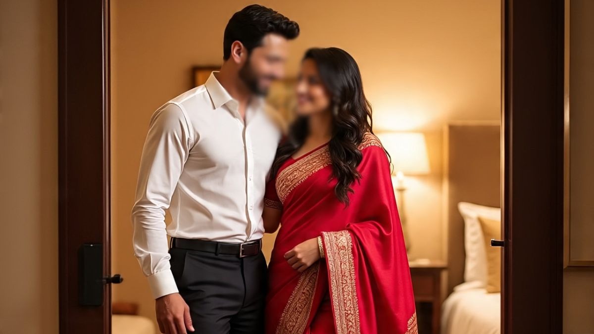 पत्नी के होटल में होने की खबर मिली तो पहुंच गया पति. (Photo: AI-generated)