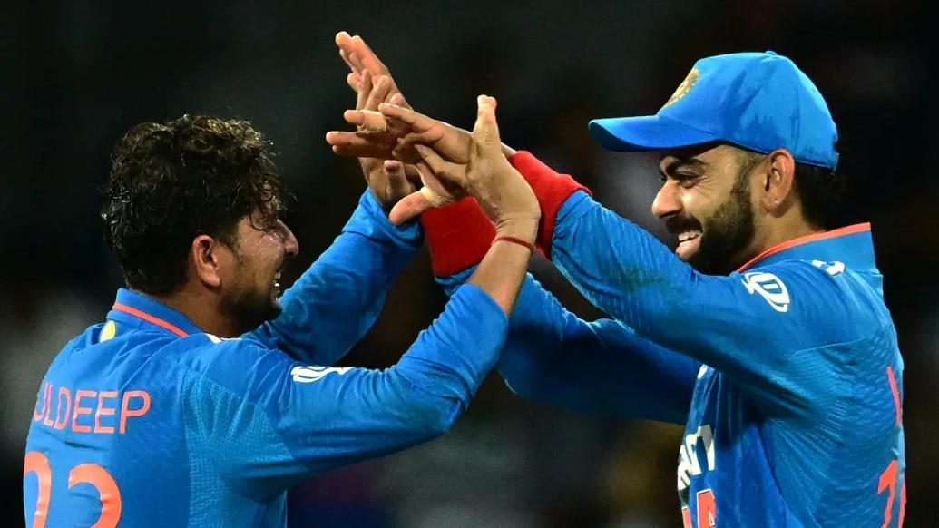 Kuldeep Yadav and Virat Kohli 