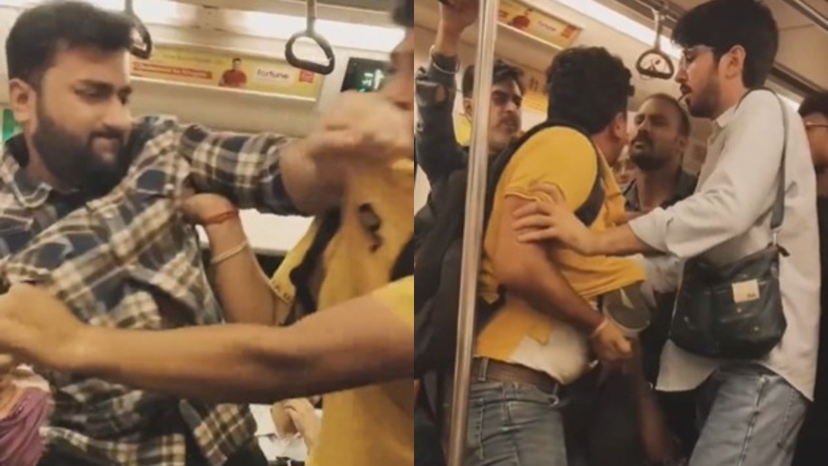 दिल्ली मेट्रो है या अखाड़ा! दो यात्रियों में हुई जमकर मुक्केबाजी, वीडियो वायरल