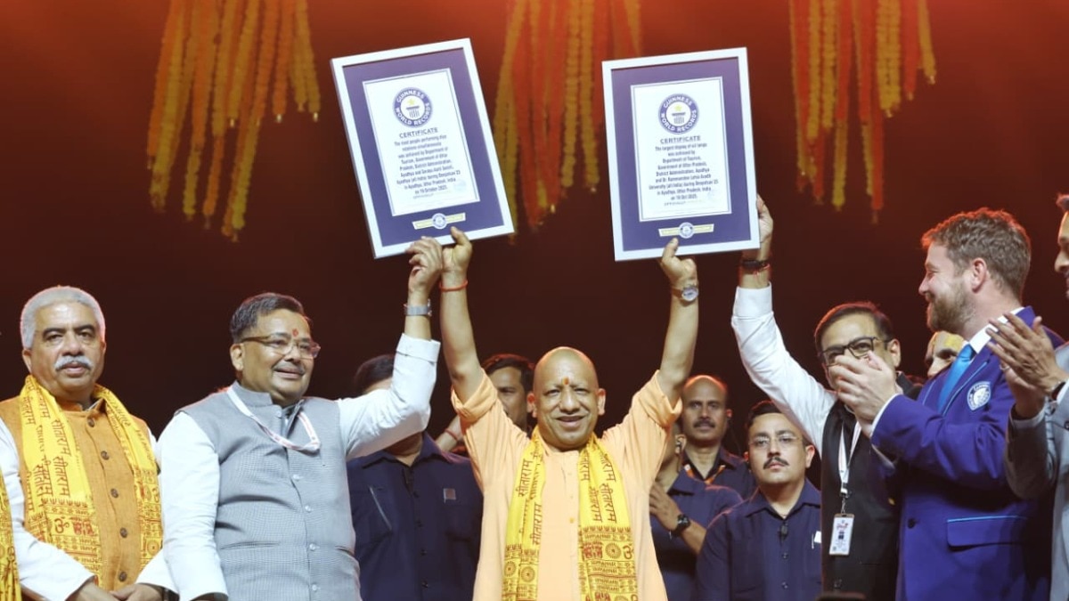 UP CM Yogi Adityanath Received two Guinness World Records for Ayodhya Deepotsav 