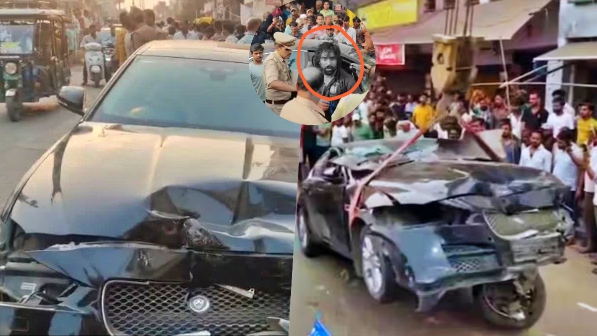 प्रयागराज में जैगुआर कार ने कइयों को कुचला (Photo- ITG)