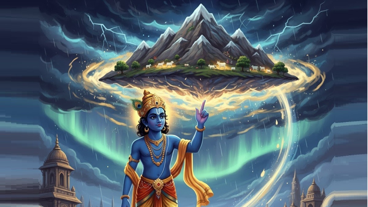 Govardhan Puja 2025: क्यों श्रीकृष्ण ने उंगली पर उठा लिया था गोवर्धन पर्वत? पढ़ें गोवर्धन पूजा की कथा – govardhan puja 2025 katha lord krishna shubh muhurt puja vidhi tvisu