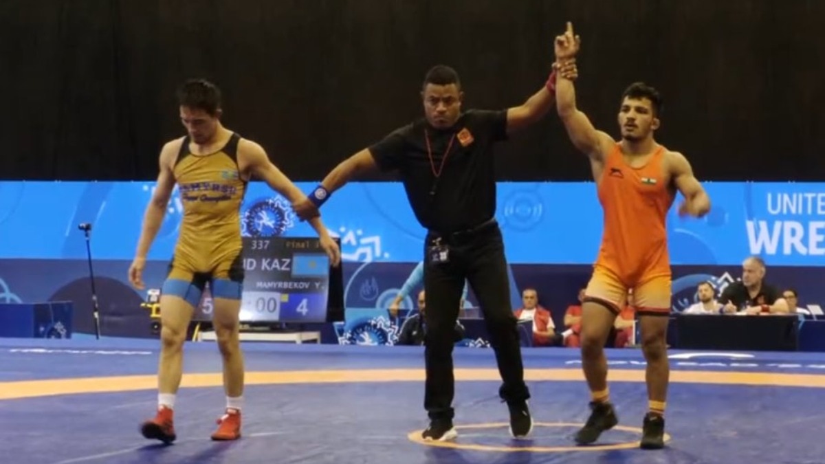 विश्वजीत मोरे ने कजाकिस्तान के खिलाड़ी को हराया (Photo: X/@DDNewslive)