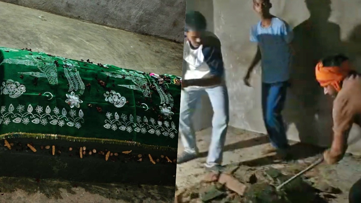 Villagers demolishing a tomb in Mirzapur (Photo- ITG)