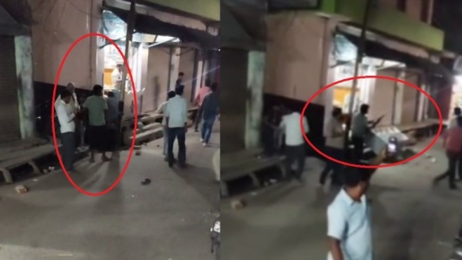 Ruckus between two communities in Kasganj (Photo- screengrab)