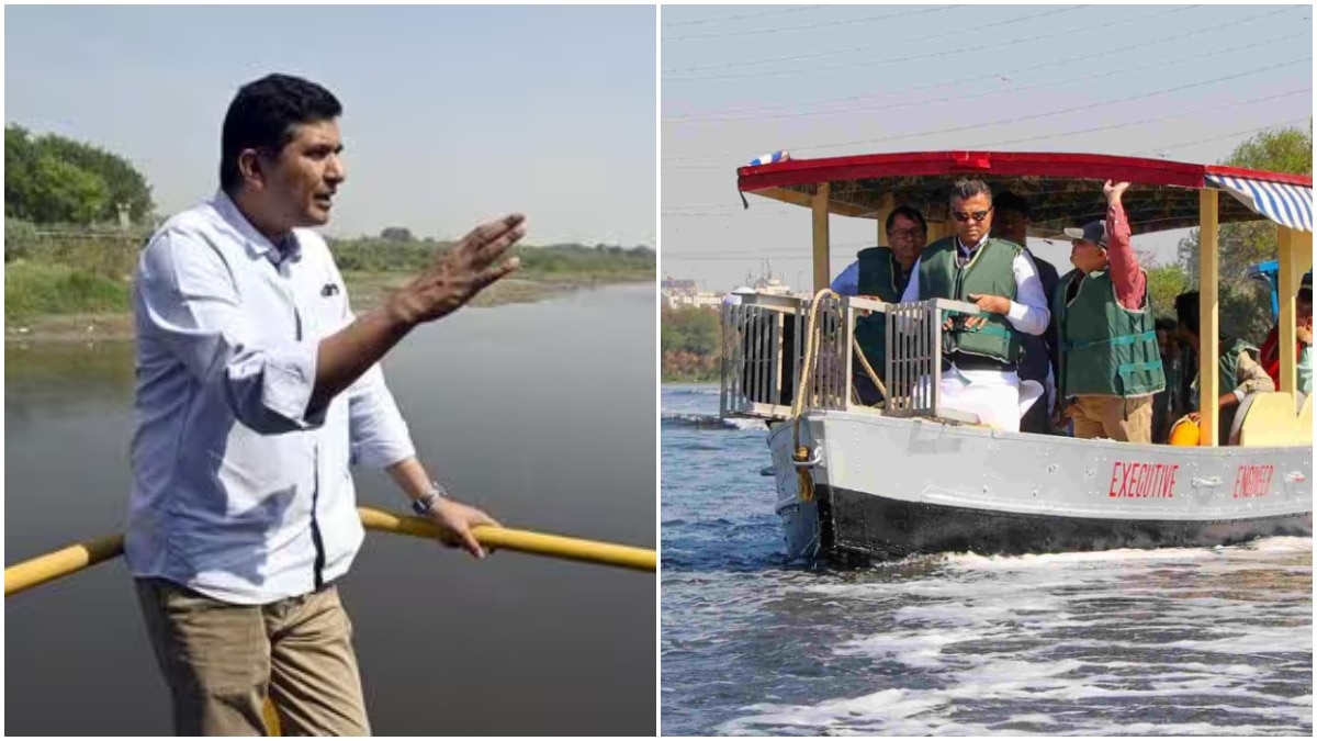 छठ पर्व के मौके पर दिल्ली में यमुना नदी के प्रदूषण को लेकर भाजपा और आम आदमी पार्टी आमने-सामने. (Photo: PTI)