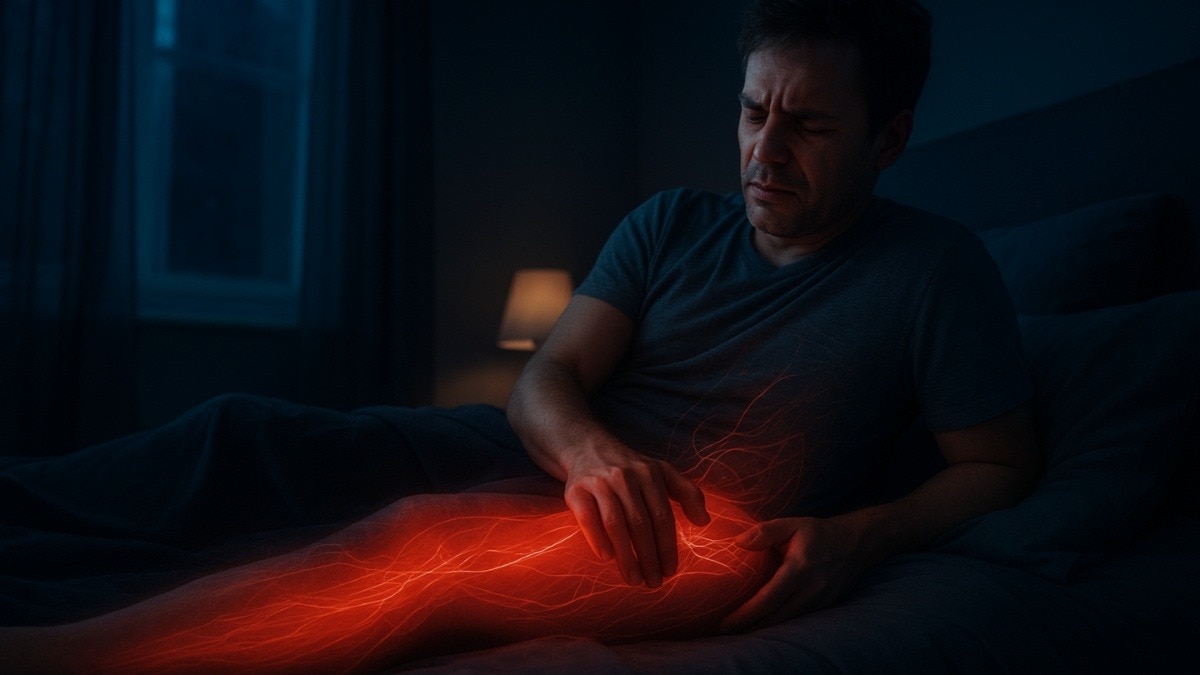 रात में पैरों में दर्द को नजरअंदाज नहीं किया जा सकता. (Photo: AI generated)