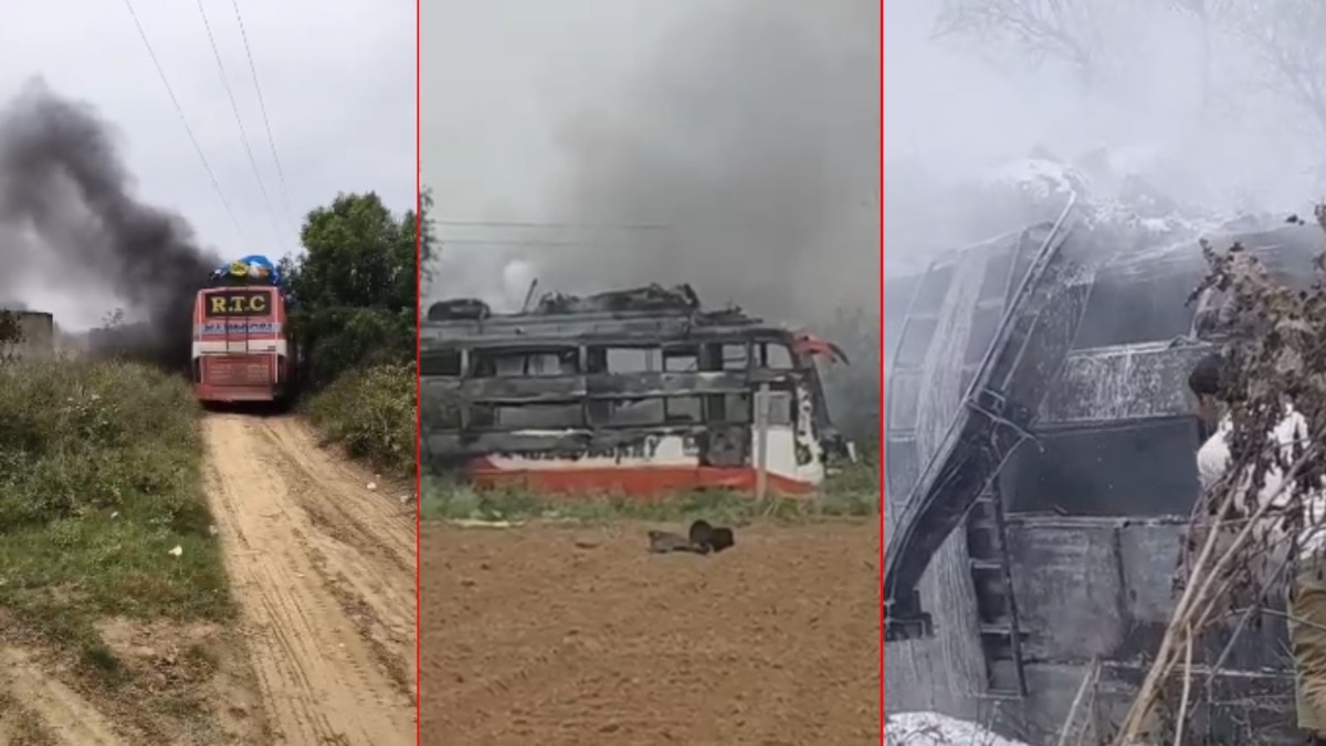 बस हादसे में 10 से ज्यादा लोग झुलस गए हैं. (Photo: ITG)
