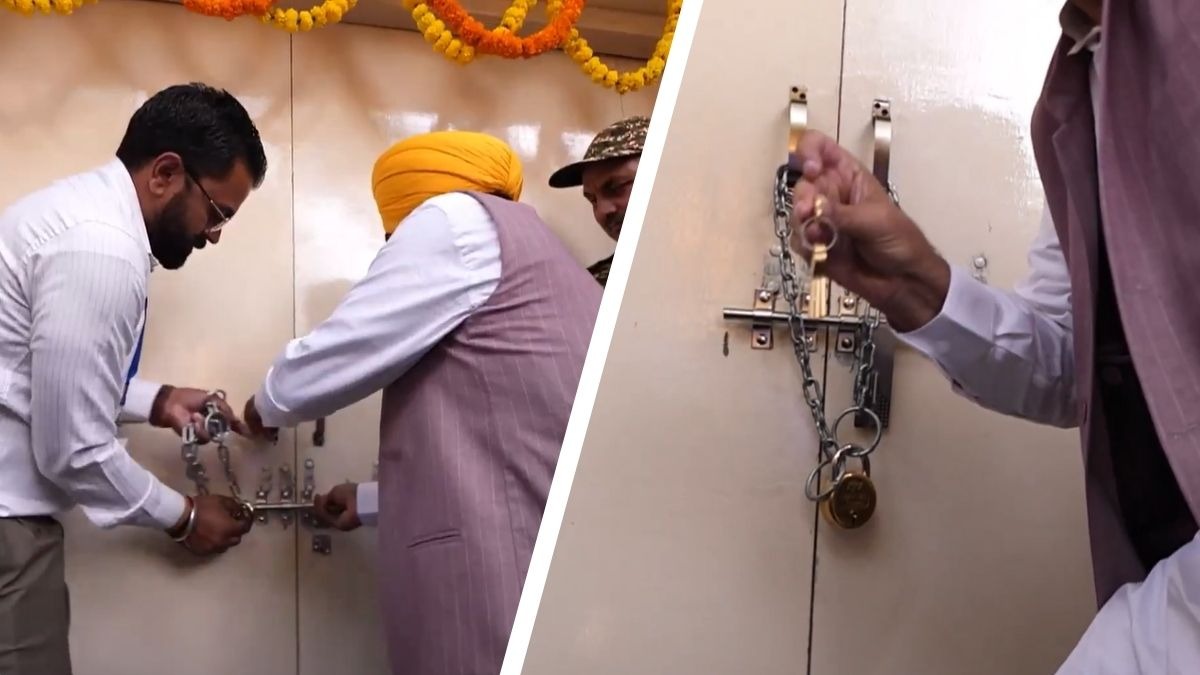 पंजाब सीएम भगवंत मान ने RTO ऑफिस पर लगाया ताला. (Photo: ITG)