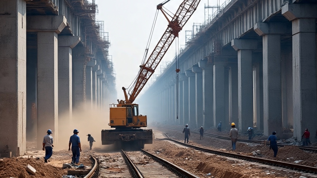 क्रेन गिरने से दो लोगों की मौत  (Photo: AI-generated)