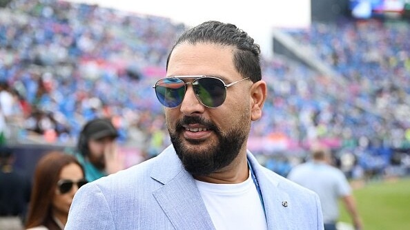 Yuvraj Singh looks on during the ICC Men's T20 Cricket World Cup West Indies & USA 2024 match between India and Pakistan at Nassau County International Cricket Stadium 