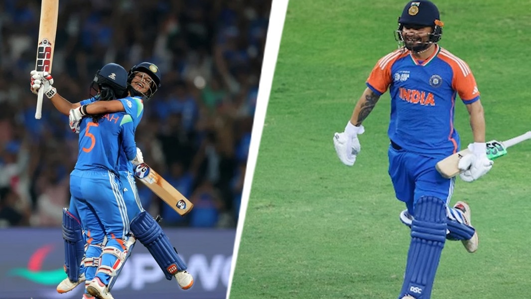 Amanjot Kaur with Jemimah Rodrigues and Rinku Singh 