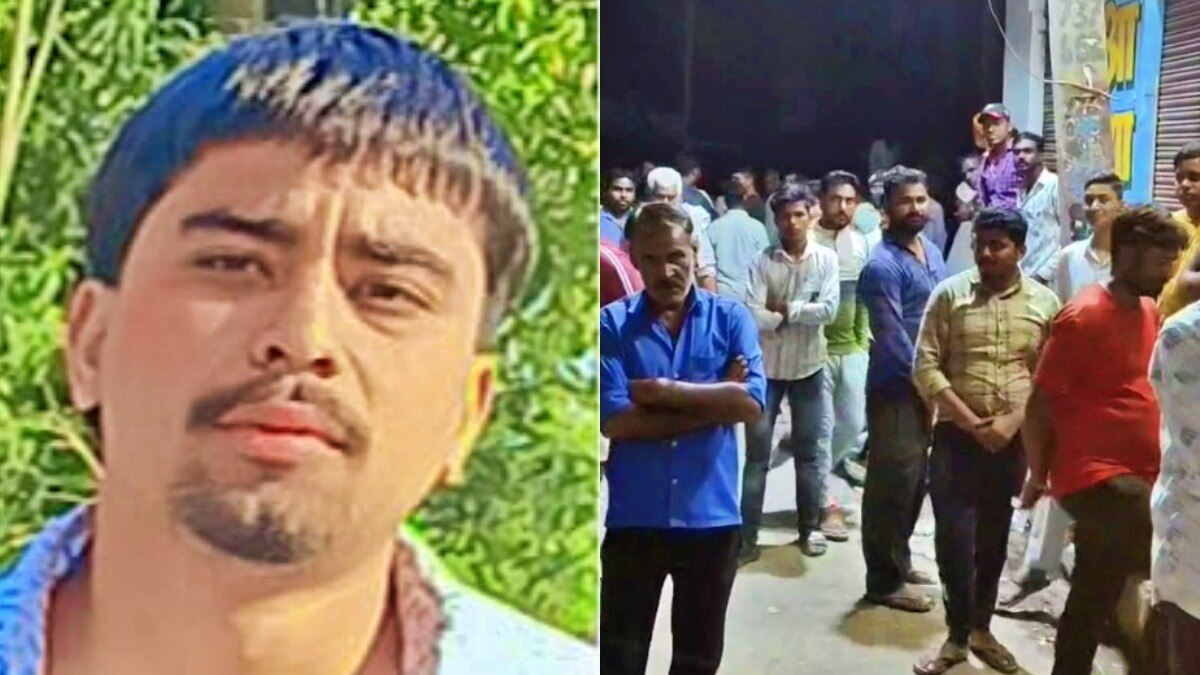 मुजफ्फरनगर में युवक की हत्या के जमा हुई भीड़ (Photo- Screengrab)