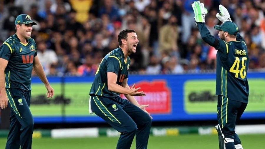 Josh Hazlewood in IND vs AUS 2nd T20I 