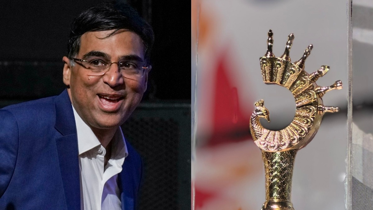 Viswanathan Anand and FIDE Chess World Cup trophy