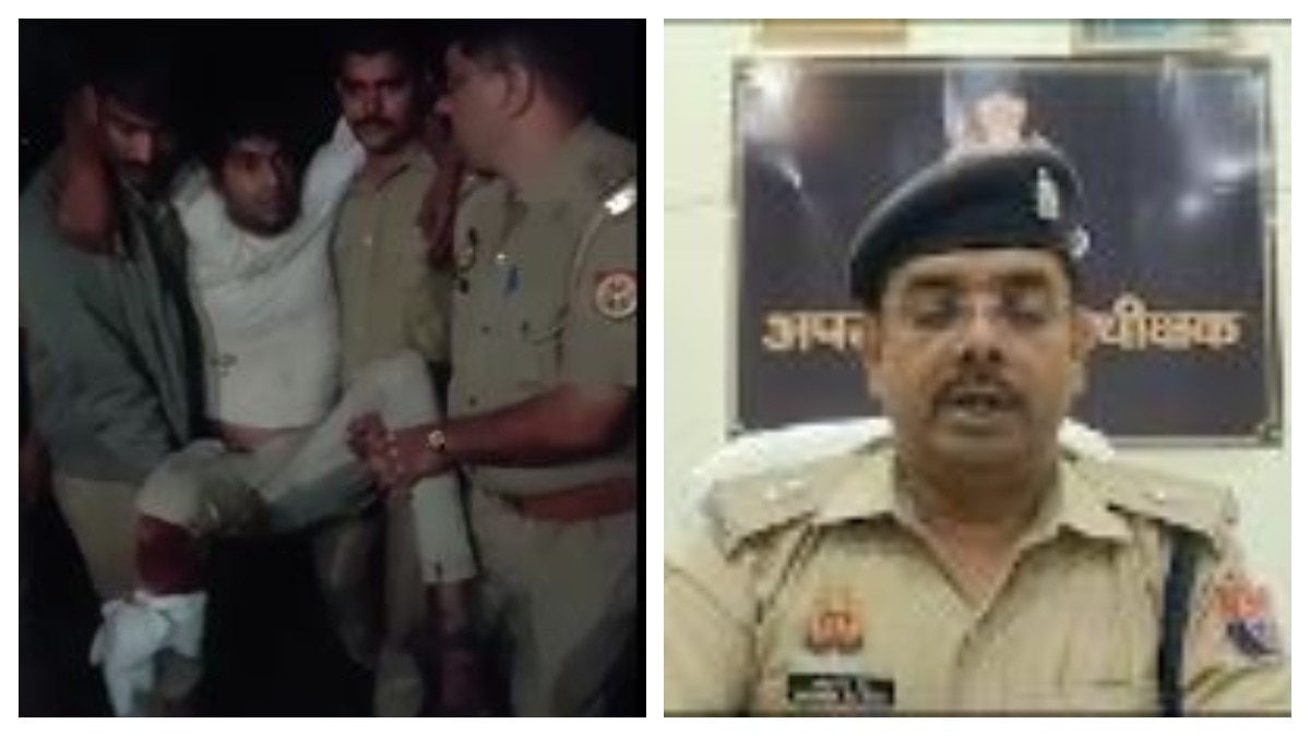 फतेहपुर में बदमाश को लगी गोली  (Photo: Screengrab)