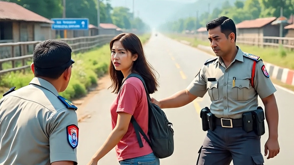विदेशी महिला भारतीय सीमा पर गिरफ्तार (Photo: AI-generated)
