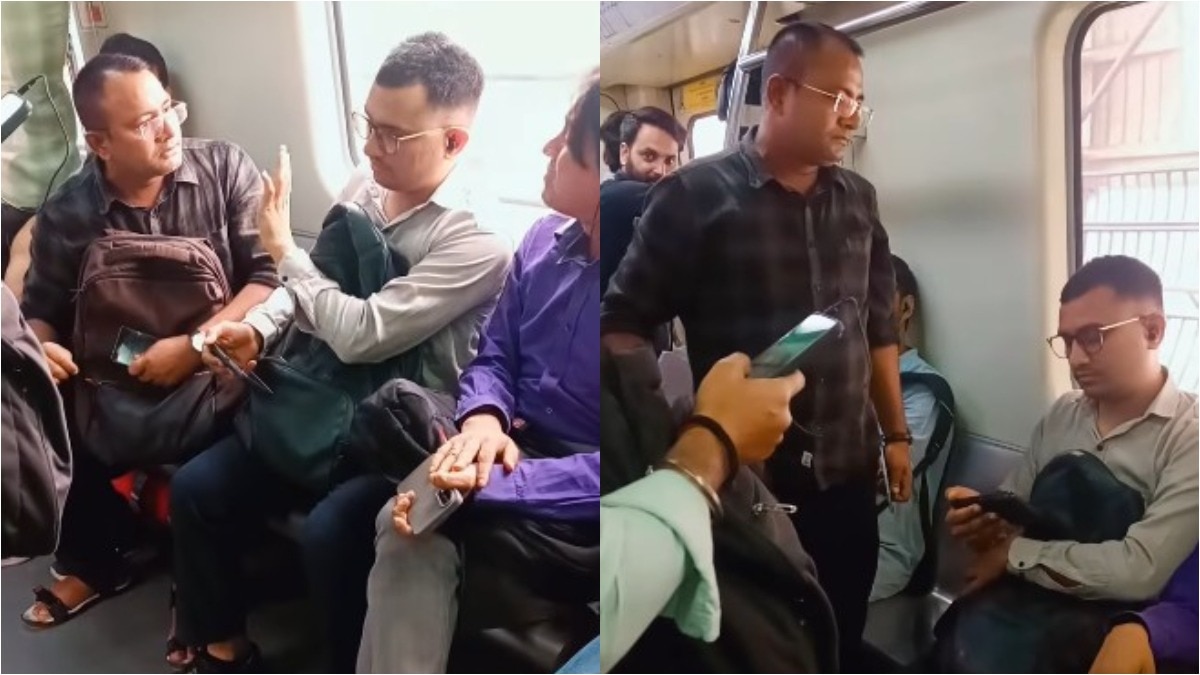 'नवाब है तू…', Delhi Metro में बैठने के तरीके पर भिड़े दो शख्स, एक-दूसरे को खूब सुनाया