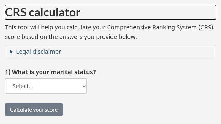 CRS calculator