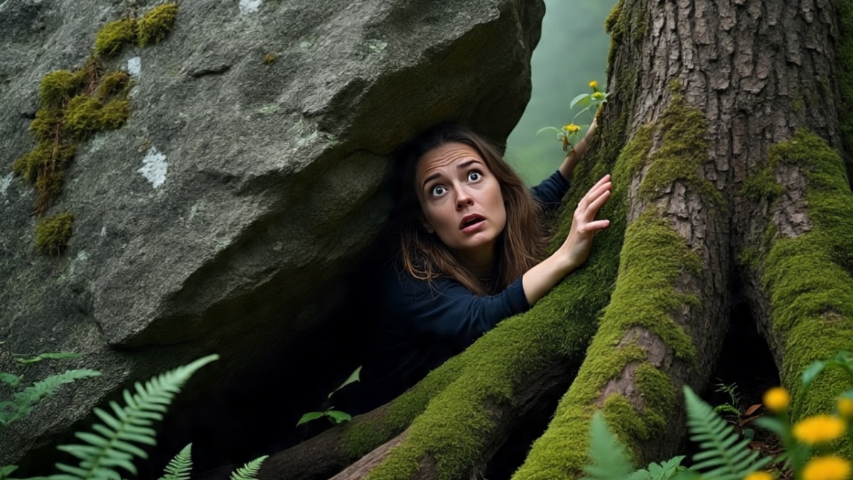 पूजा करने के लिए महिला गुफा में घुसी, पत्थर और पेड़ के बीच अटक गई... 5 घंटे लगे निकालने में