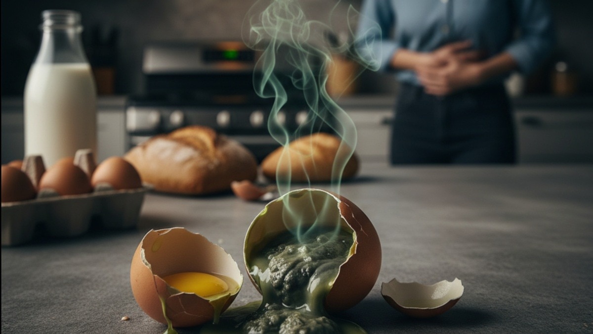खराब अंडे से आपका डाइजेशन खराब हो सकता है.  (Photo: AI Generated)