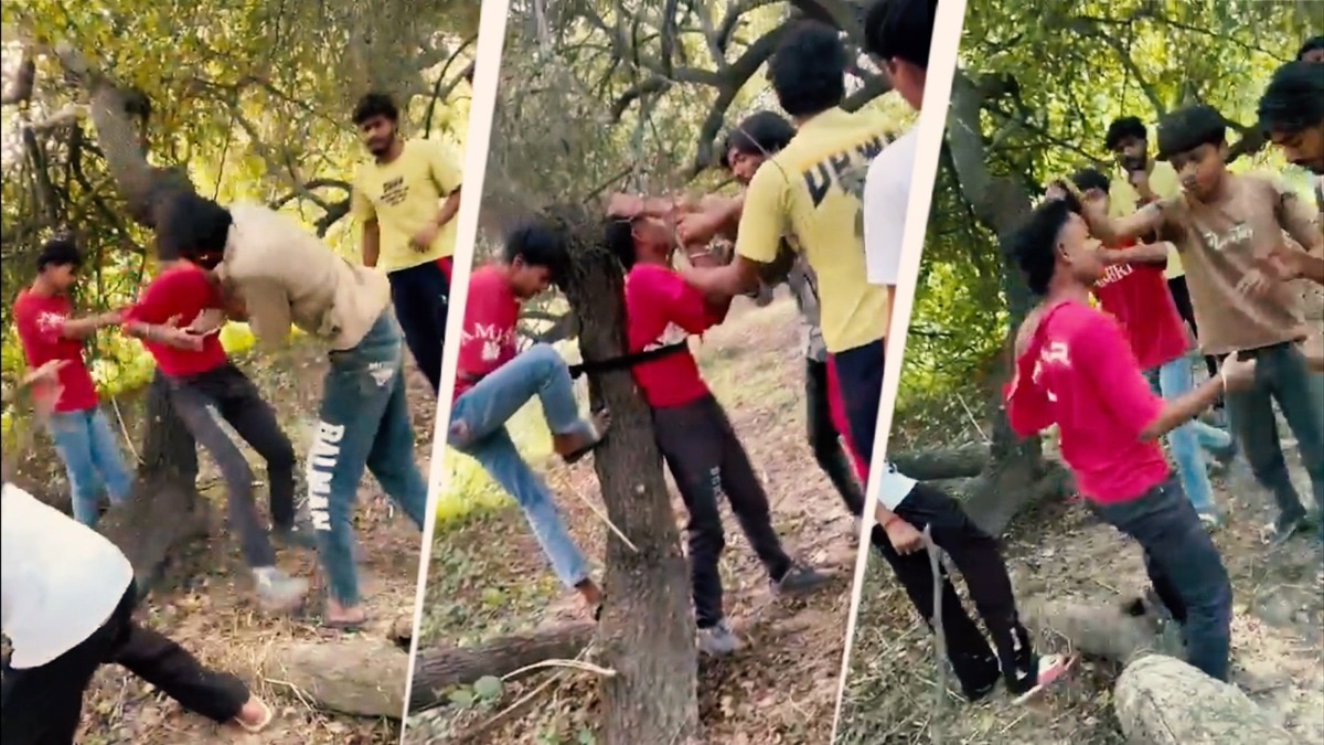 शामली: पेड़ से बांधकर डंडों और बेल्ट से आधा दर्जन युवकों ने एक लड़के को पीटा और मंगवाई माफी, Video Viral
