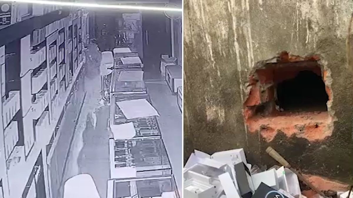 सेंध लगाकर दुकान में घुसा चोर. (Photo: Screengrab)