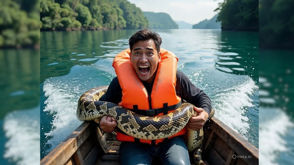 अजगर ने टूर गाइड को दबोचा... फिर नाव से खींचकर ले गया पानी के अंदर