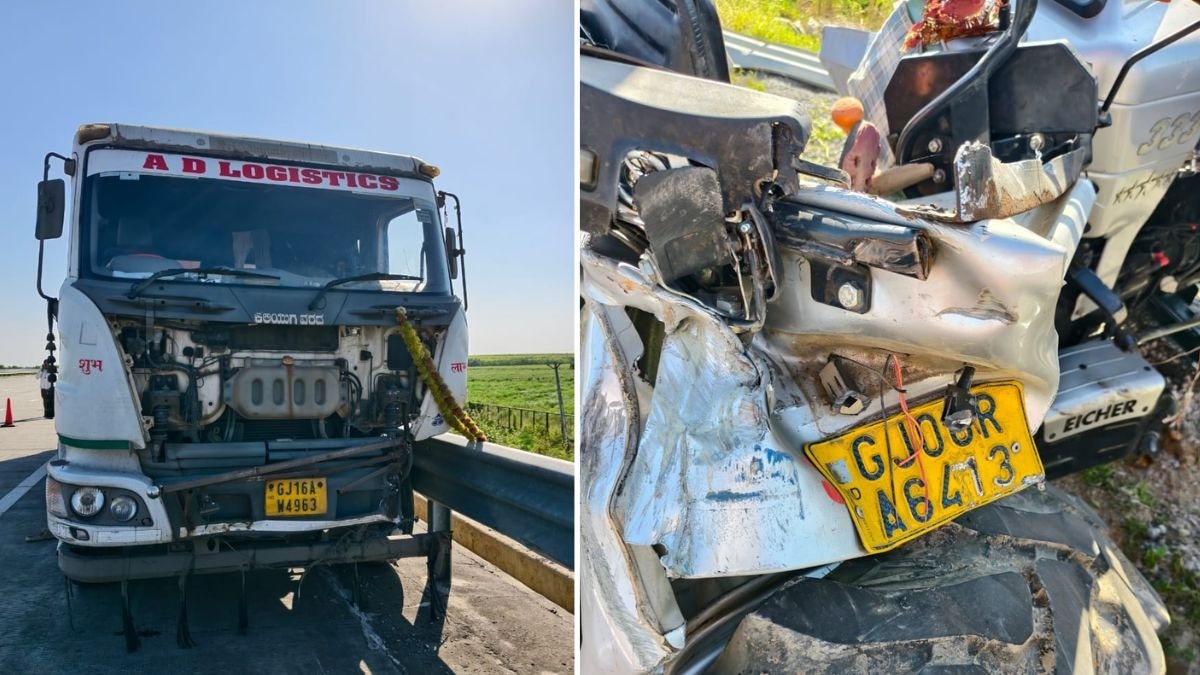 दिल्ली-मुंबई एक्सप्रेसवे पर भीषण हादसा हुआ है. (Photo: ITG)