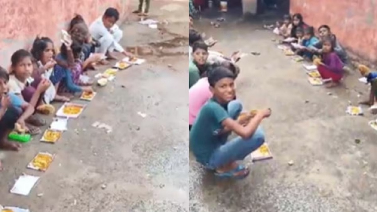स्कूल में अखबार पर खाना खाने वाले बच्चों को मिली स्टील की प्लेटें, वायरल वीडियो के बाद एक्शन