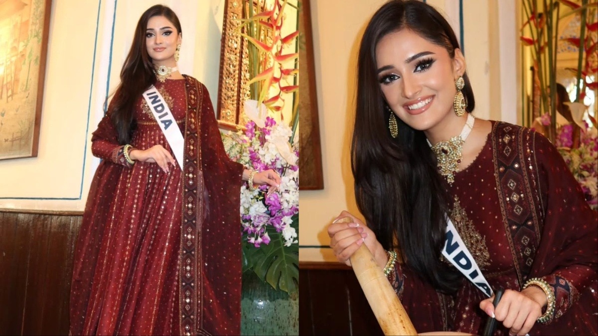 Manika Vishwakarma in anarkali dress