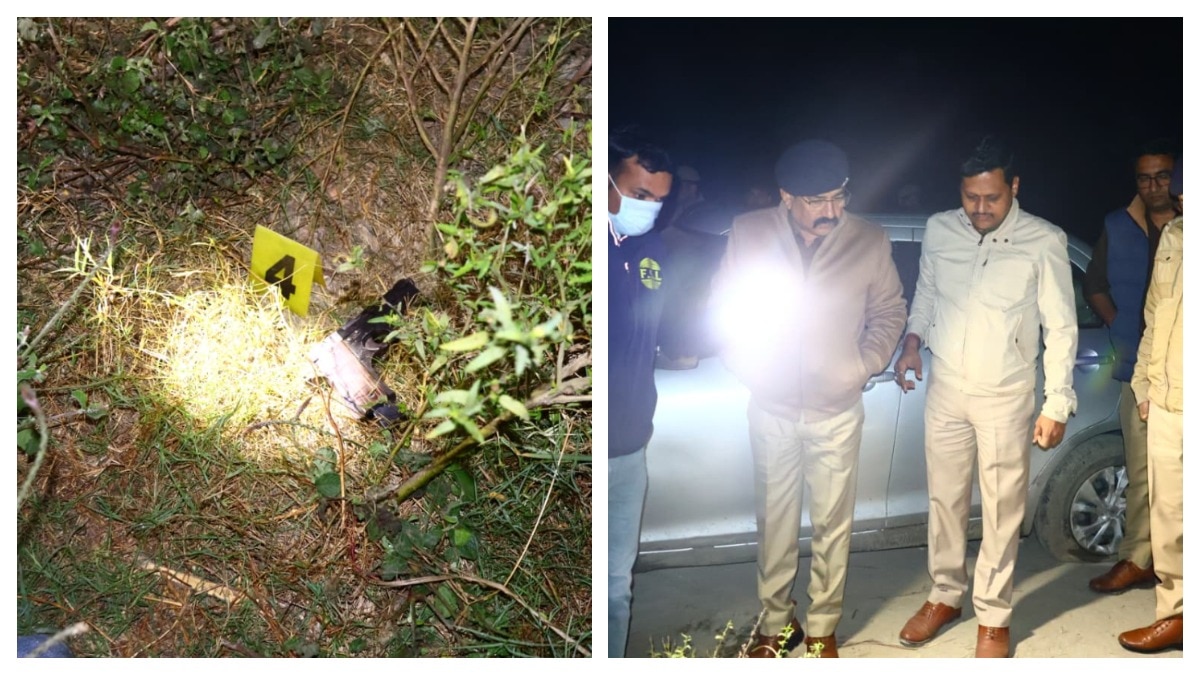 एनकाउंटर के बाद हथियार बरामद (Photo: Screengrab)