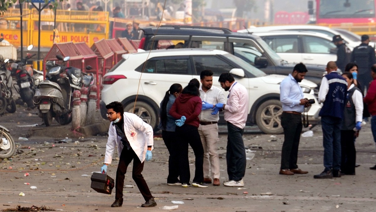 red fort blast site morning picture