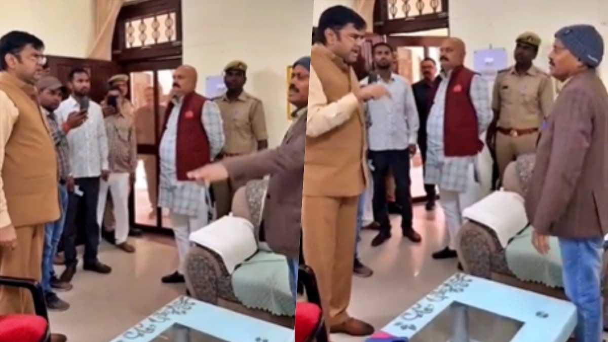 MLA Vinay Verma reprimanded the PWD officer (Photo- Screengrab)