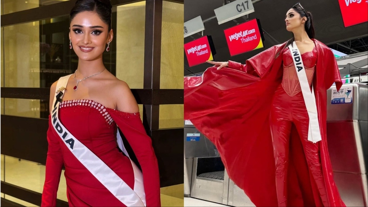 Manika vishwakarma red dress in Miss Universe 2025