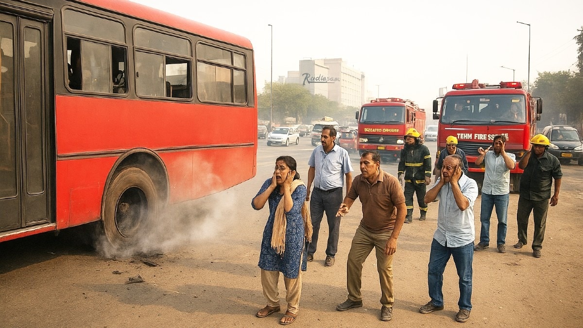 दिल्ली के महिपालपुर में तेज धमाके की सूचना, 3 दमकल गाड़ियां दौड़ीं, पता चला- DTC बस का टायर फटा था