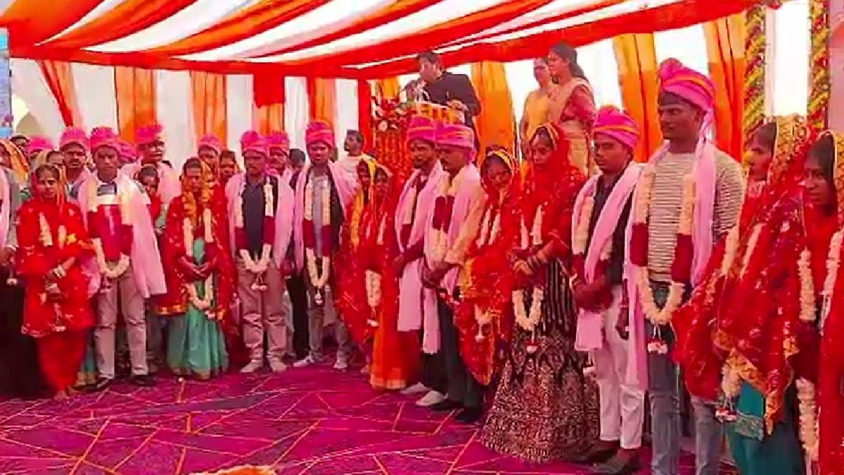 एक ही मंडप में 300 जोड़ों का सामूहिक विवाह.(Photo:Screengrab)